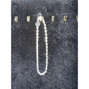 Sterling Silver Rope Chain Bracelet 7.5" With Lobster Claw Clasp